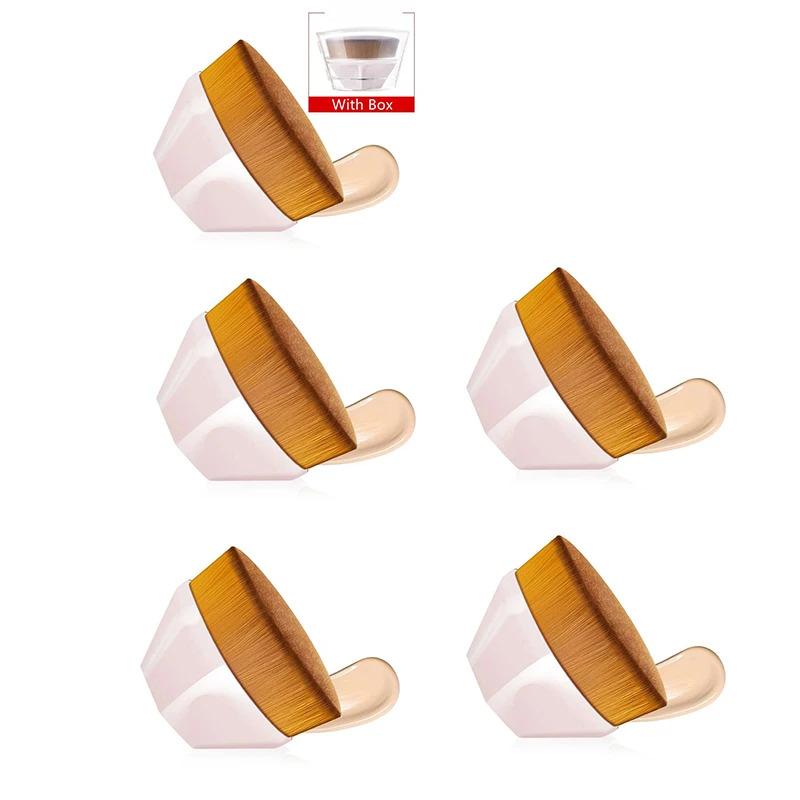 1/6pcs Hexagonal Makeup Brush, Flawless Foundation Make-Up Brush, Suitable For Liquid Makeup Brush Set, Women'S Soft Cosmetics