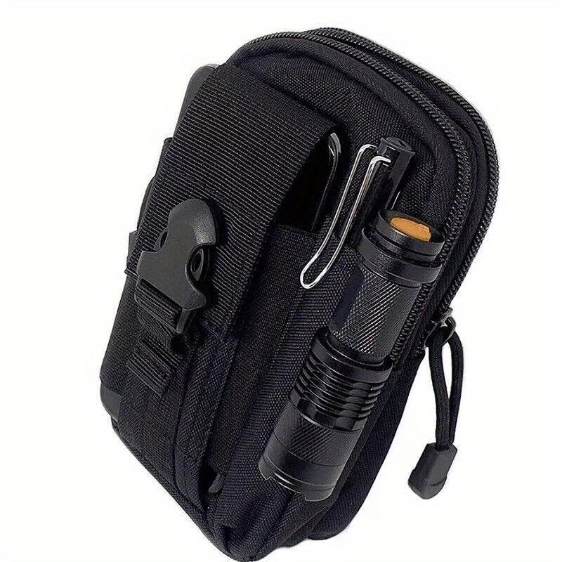 

1Pc Unisex Tactical Waist Bag - Heavy-Duty Multi-Functional Belt Bag with Adjustable Strap, Secure Zipper Closure, Lightweight чорний