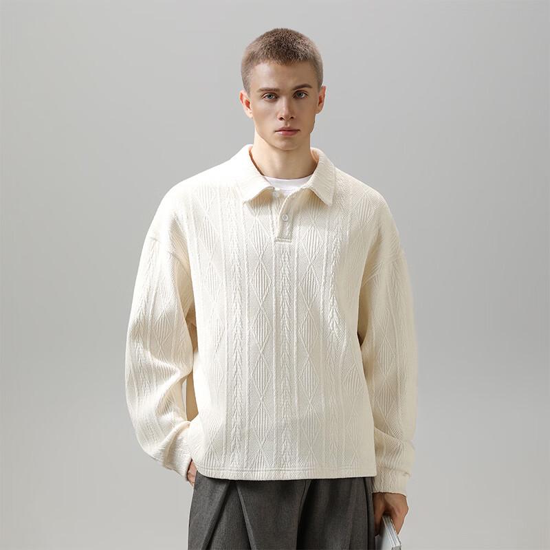 VUUG Men's Jacquard Polo Collar Sweatshirt