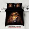 3-piece Set, Lion Pattern Printed Bedding Set, Queen, King, Double Bed, Adults Bedroom, Guestroom, Hotel, Soft and Comfortable