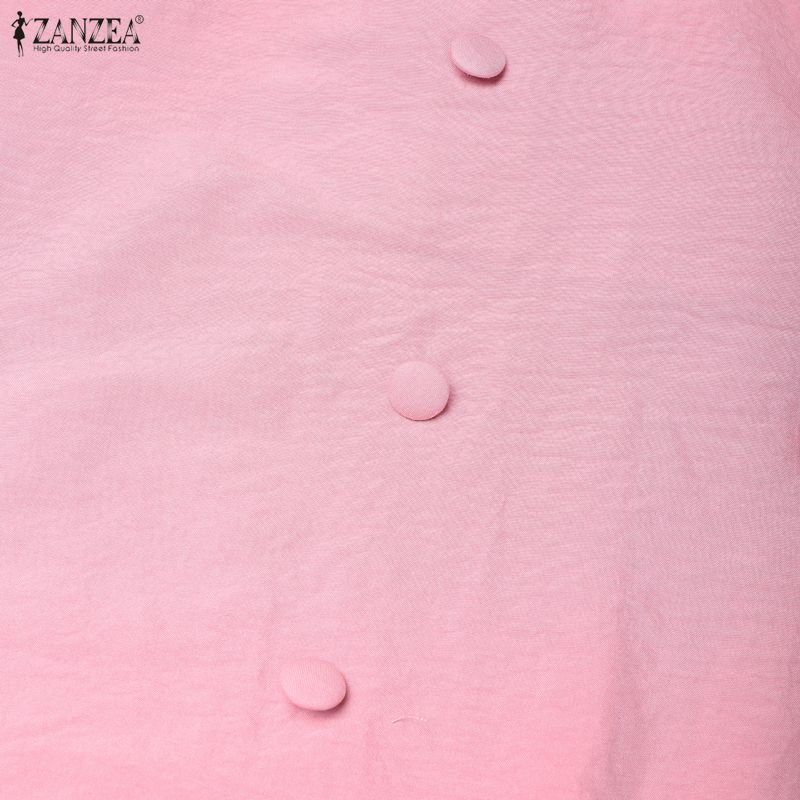 ZANZEA Elegantes lässiges Etuikleid für Damen mit Umlegekragen und kurzen Ärmeln