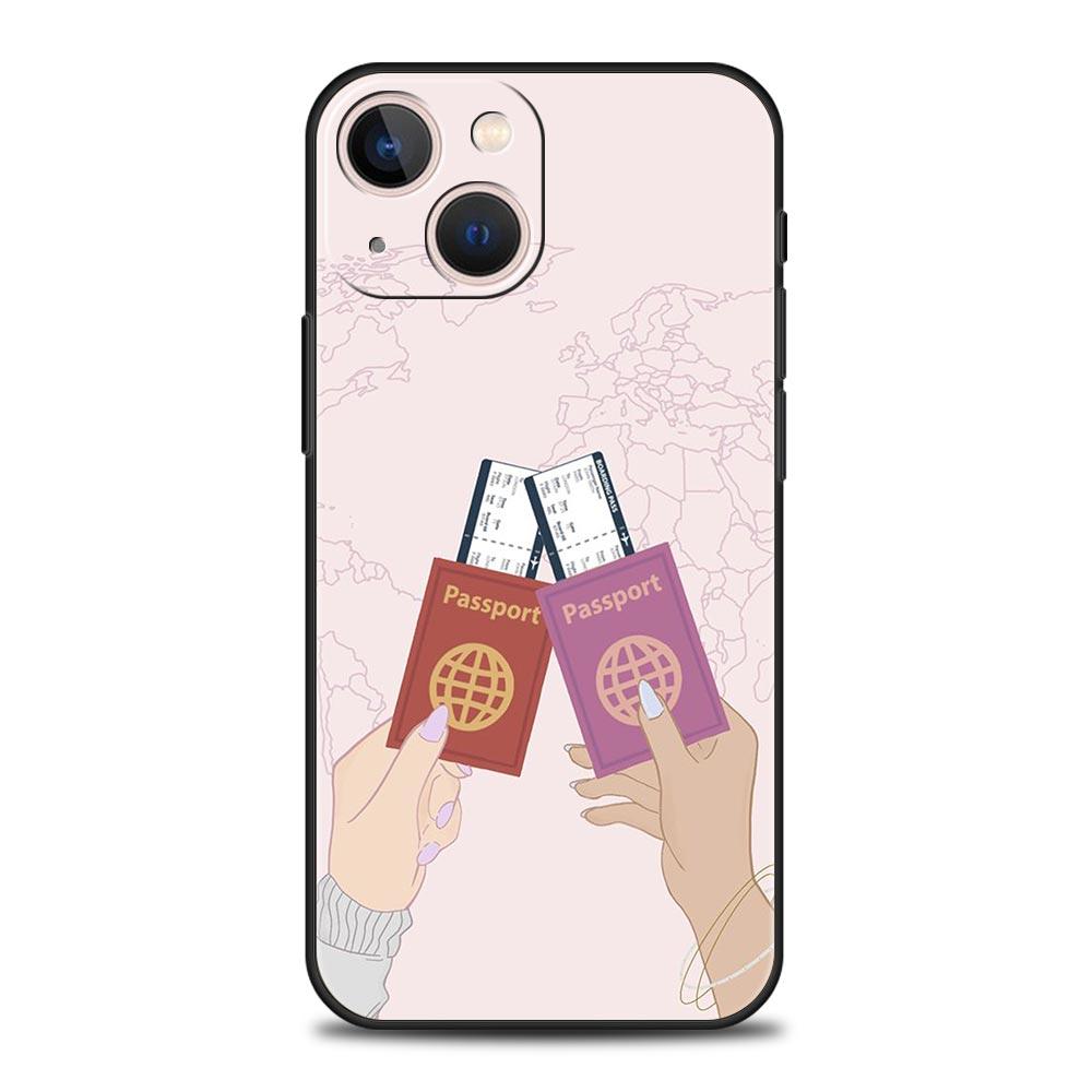 Fashion Planes World Map Travel Luxury Soft Phone Case For iPhone 13 15 14 12 11 Pro MAX XR X SE XS 7 8 Plus Silicone Cover