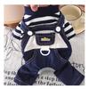 Pet clothes can lead dogs Classic striped denim overalls Autumn and winter models dog costume