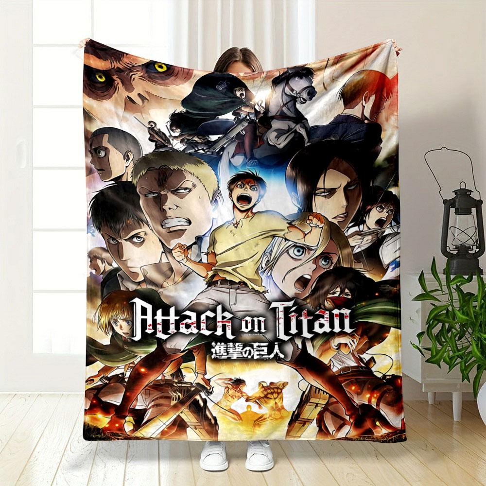 Dynamic Action Scene with Characters, Combat, and a Large Ominous Face. for All Seasons Blanket Lunch Break Throw Gift