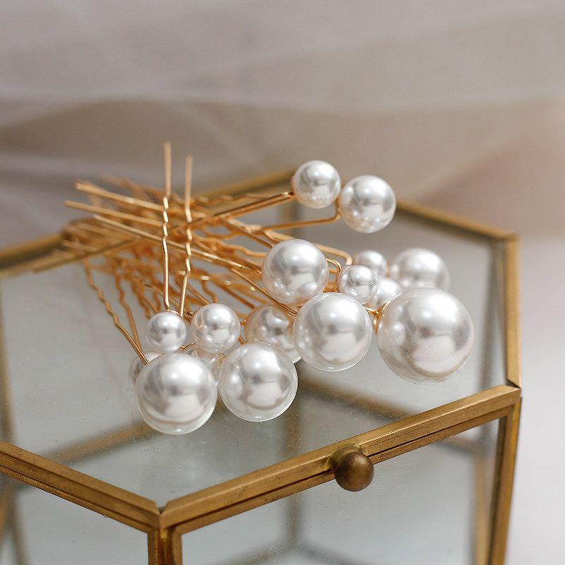 

Handmade Hairpin European and American-Style Vintage U-Shaped Bridal Headwear Hairpin(A Set of 18 Pieces of Different Sizes)