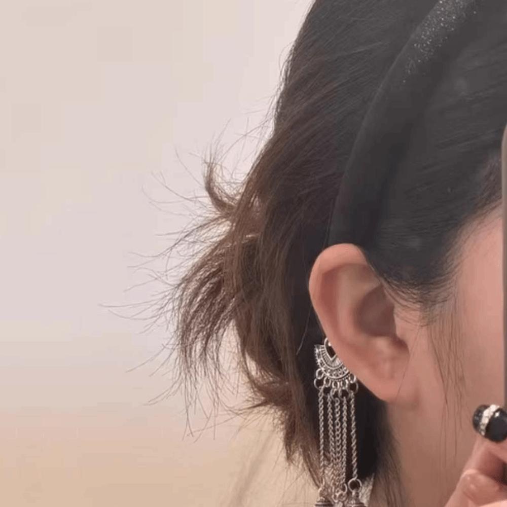 Flocking Vintage Hair Hoop Zinc Zinc Alloy Ethnic Style Headband Elegant Bell Tassel Hairband  Girls