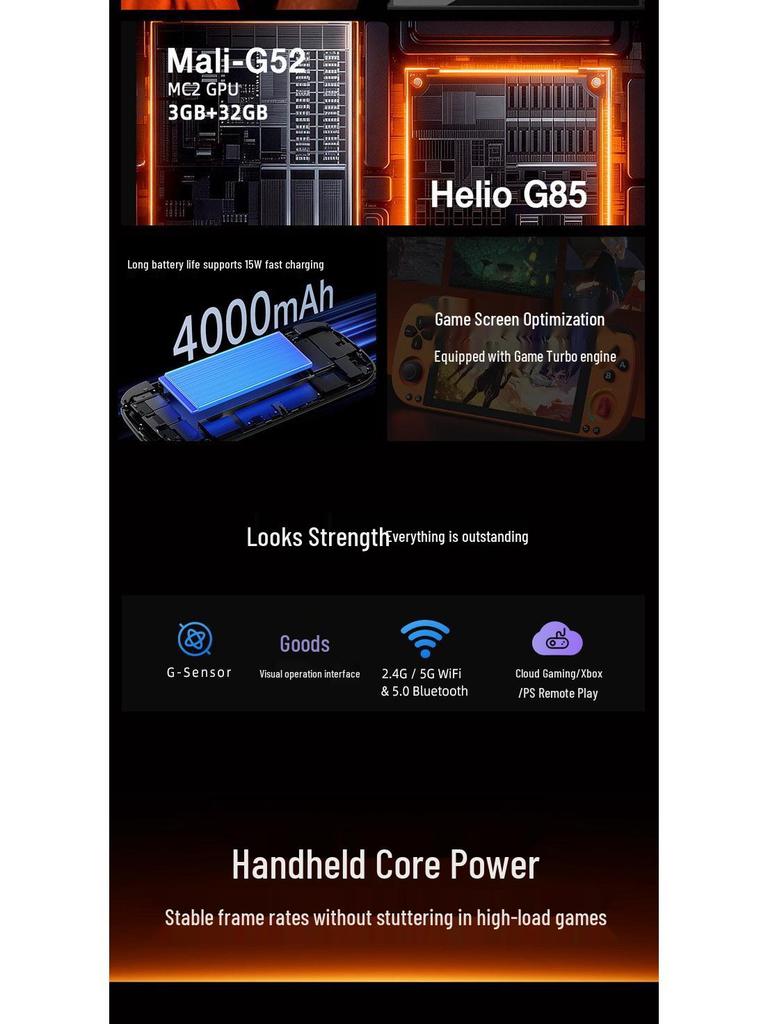 5-Inch FHD Android Handheld Retro Gaming Console with PSP Joystick & WiFi
