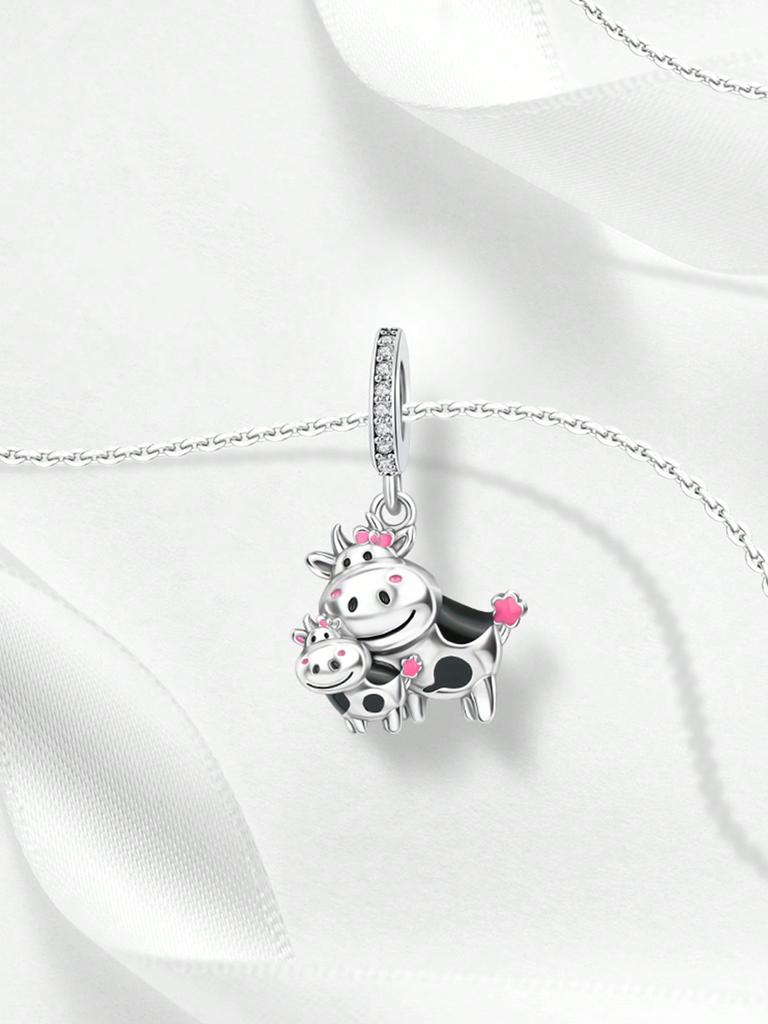 Charms Plata Cute Animal Cow Unicorn Beads Charm Copper Plated Fit Charms Original Bracelet For Jewelry Making Diy Charm