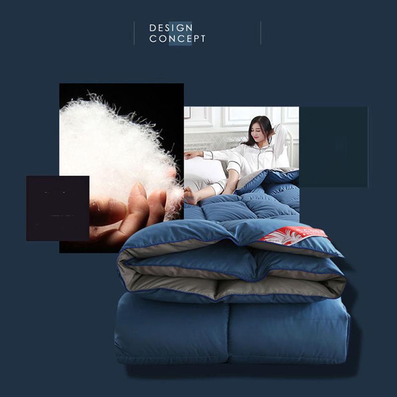 Winter White Goose Down Duvet Thickened Warmth Double Quilt Single Dormitory Quilt Large Soft and Comfortable Duvet