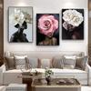 African Woman Canvas Art With Flower Head Poster Floral Head Woman Canvas Painting African American Sexy Woman Prints Bedroom