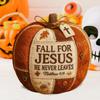 Fall for Jesus Patchwork Pumpkin Hand Stitched Fabric Pumpkin Christ Faith Gift Religious Autumn Home Accent for Farmhouse Dining Desk Entryway Decor