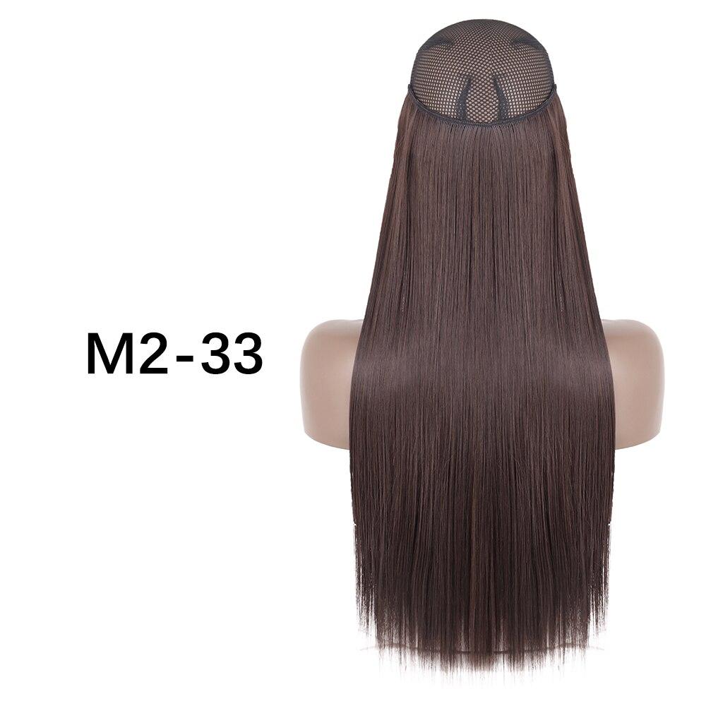 MERISIHAIR Clip-less Synthetic Hair Extensions Invisible Line Hairpiece 16 22 32 Inches Natural Black Brown Blonde for Women