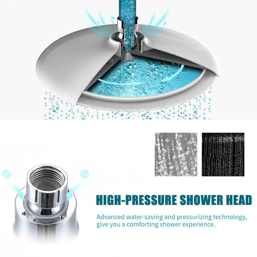 Premium Material Round Shower Head Chrome Plated Finish Concealed Mount Showerhead Apartment
