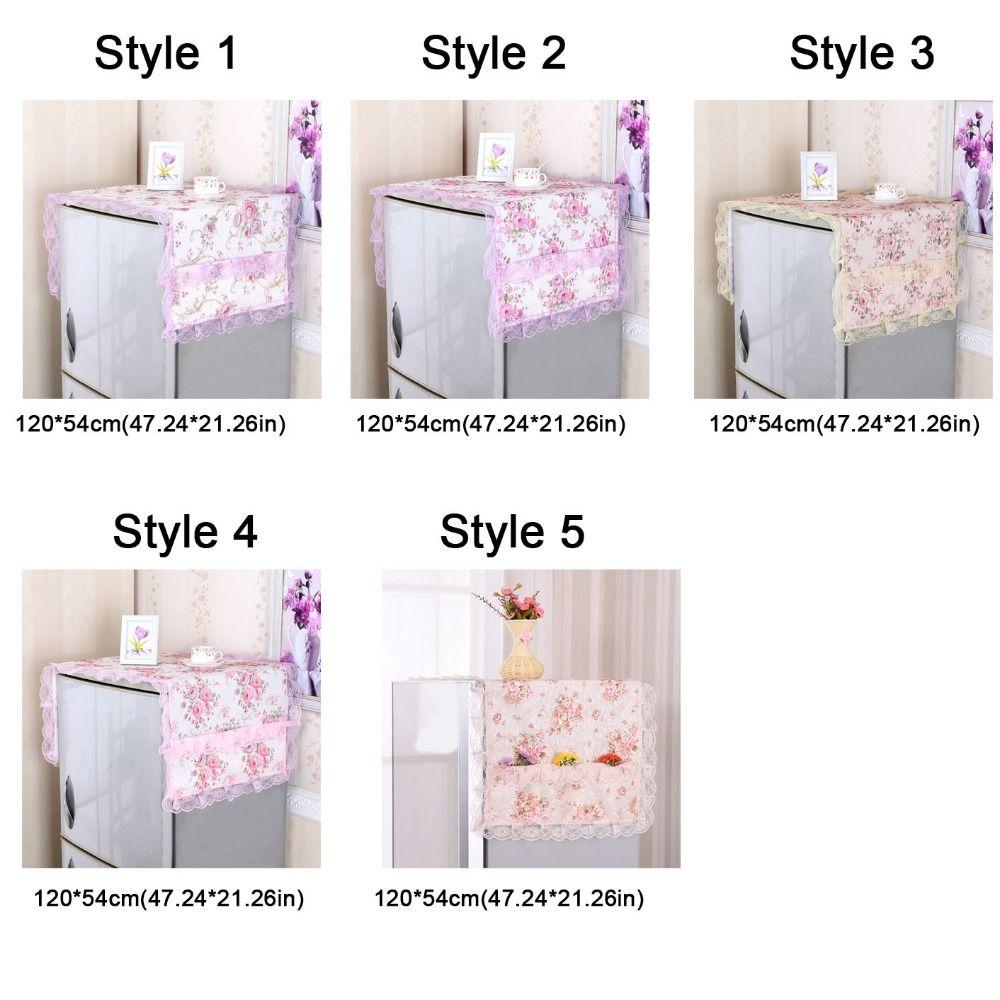 Dustproof Washing Machine Cover Floral Pattern Microwave Oven Cover Appliance Cover Home Decor