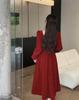 2025 Autumn/Winter Plus Size Red Long Sleeve Engagement & Formal Dress