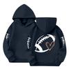 Kids Hooded Pullover Long Sleeve Sweatshirt with Letter Print for Everyday Wear