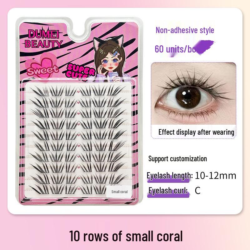 10-Row Autumn Leaf & Sunflower Faux Eyelashes - Flat, Glue-Free