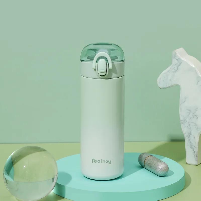 

Портативный термос из нержавеющей стали с трубочкой для студентов и девушек, меняющий цвет термокружка, 350 мл 301-400ml верде