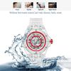 Skeleton Automatic Mechanical Watch for Men Casual Transparent Case Waterproof Luminous Wrist Watch Silicone Strap
