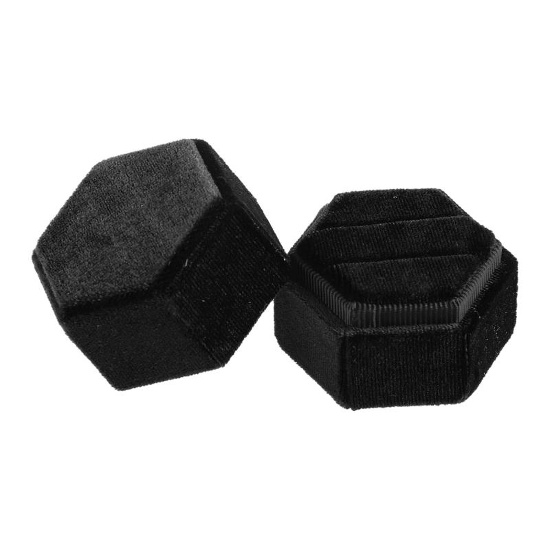 

Hexagon Premium Gorgeous Vintage Double Ring Gift Box with Detachable Lid for Proposal Engagement Wedding Ceremony 1 чёрный