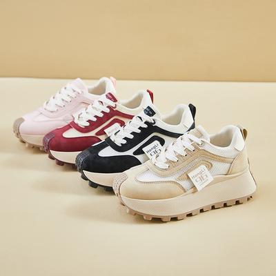 Breathable Dad Sneakers for Women Chunky Platform Running Shoes Lace-Up Slip-On Walking Shoes Women's Comfortable Athletic Shoes for Tennis Sports