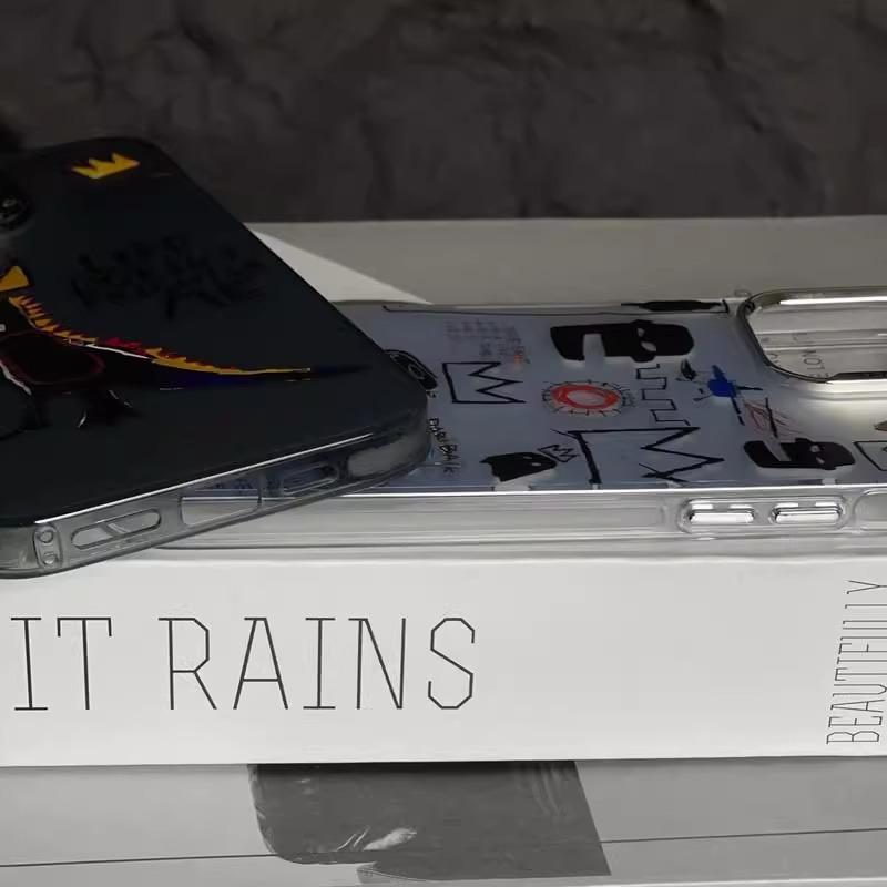 Double Layer IMD Color Silver Suitable for 15promax Phone Case Fun Crown Dinosaur 14 High-end Personality Anti-fall Cover