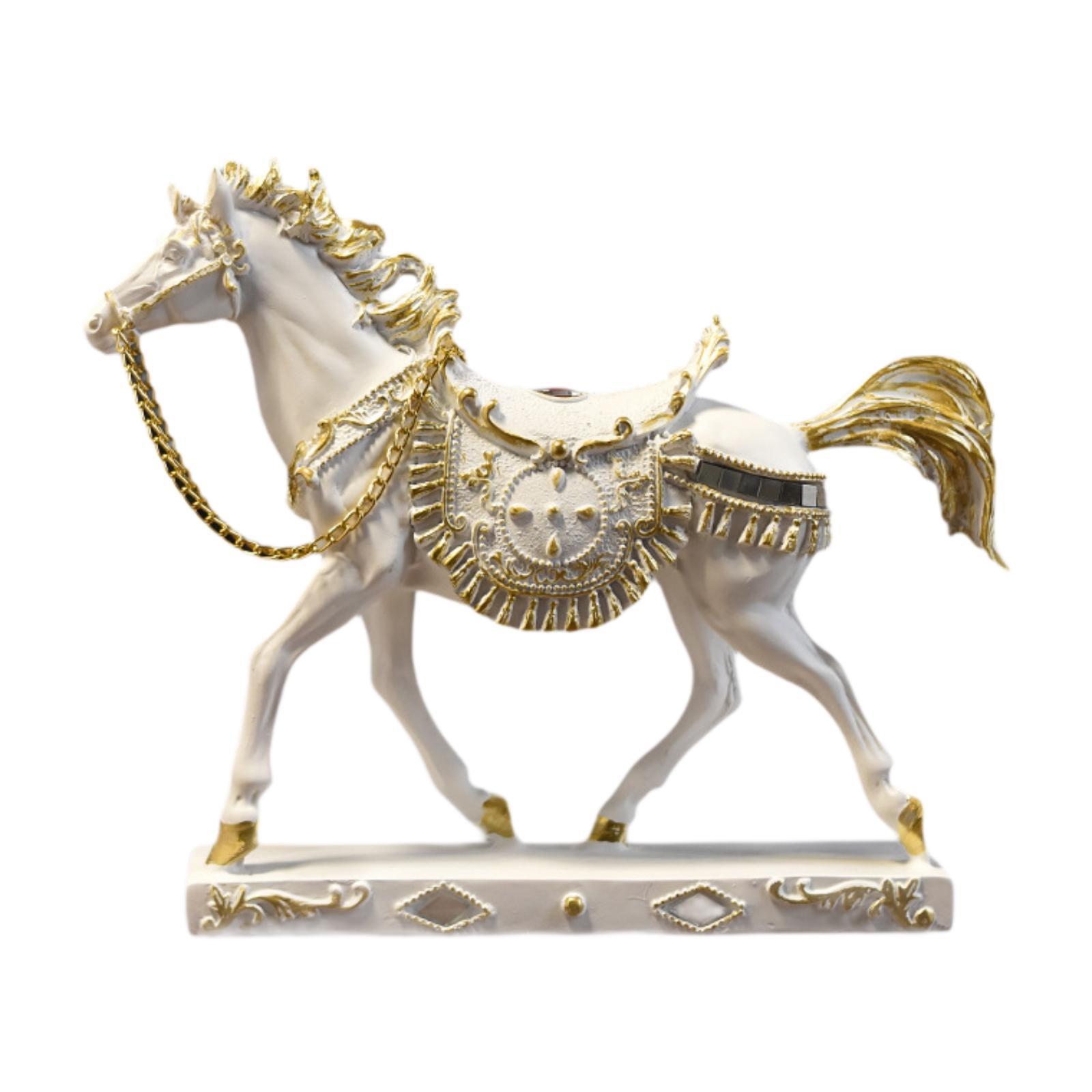 

Статуэтка из смолы, лошадь, фигурка для домашнего декора, художественное произведение, подарок, настольное украшение, скульптура животного для стола, офиса, гостиной белый