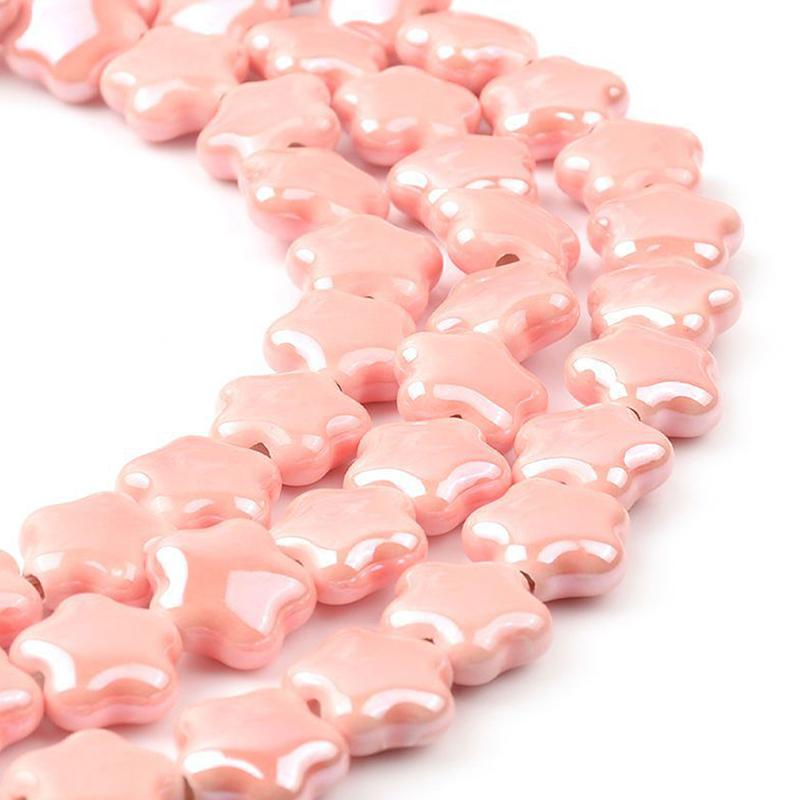 

10 шт. 15 мм красочные блестящие блестящие бусины в форме цветка звезды из фарфора для изготовления ювелирных изделий своими руками as the picture