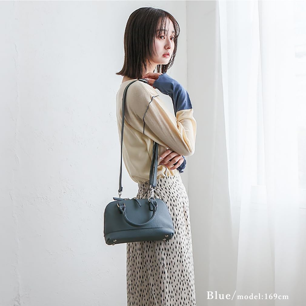 VITAFELICE Round Zip Mini Handbag Women's 2-Way (sib-20069n) (Blue)