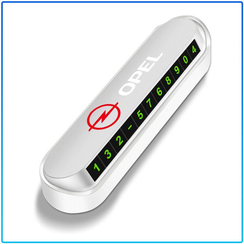 1Pcs Car Temporary Parking Card Phone Number Card Plate Emblem For Opel Astra H G J Insignia Mokka Zafira Corsa Vectra B C D