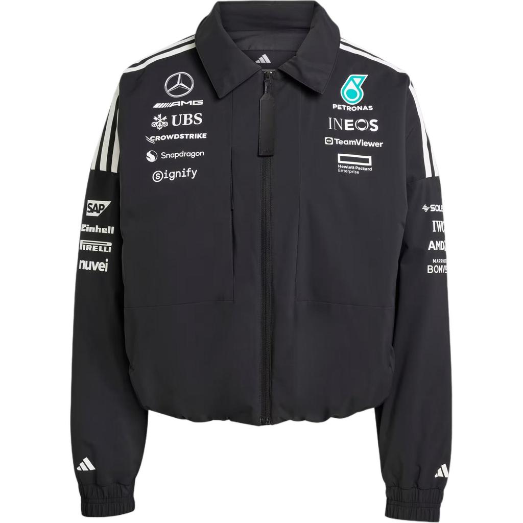 Adidas X Mercedes-Amg Petronas F1 Collaboration Team Ss25 Fashion Comfortable Versatile Loose Jacket Women Jacket Black White JX0751