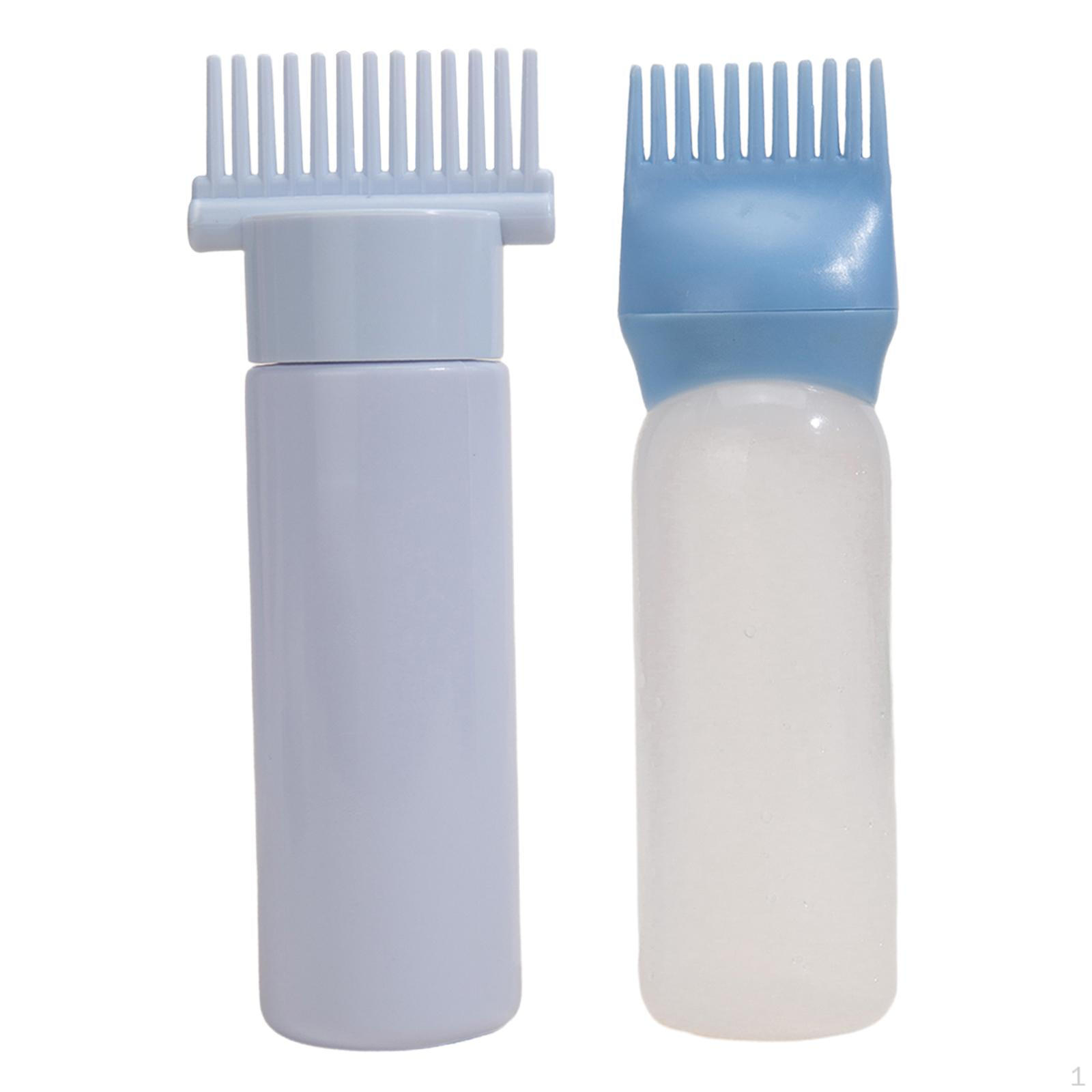

2 Pack of Hair Coloring Applicator Bottles with Root Comb for Barbershop Use синій