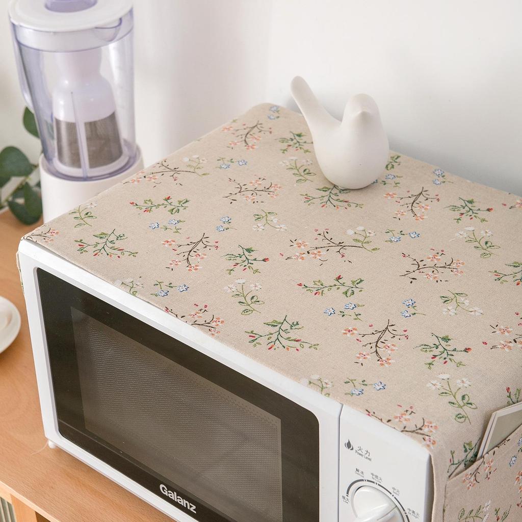 Yimanqiyun Cotton Linen Flower Dust Cover for Microwave and Oven