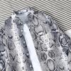 Korean Dark Mourning Snake Pattern Long Sleeve Shirt for Men - Spring/Autumn 2020
