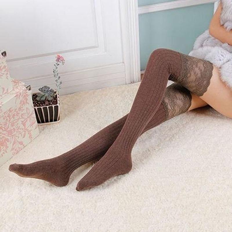 Sexy Over Knee Socks for Women Striped Warm Thigh High Stocking Girls Long Socks Autumn Winter Warm Long Cotton Stocking Medias