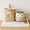 Cotton Linen Hanging Storage Bag Wall Mounted Storage Basket Small Folding Storage Bag with Handle for Keys Toys Cosmetics