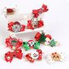1Pcs Christmas Series Hair Pin Cute Glitter Bowknot Hairpin Elk Snowman Hair Clips Kids Hair Accessories for Girls