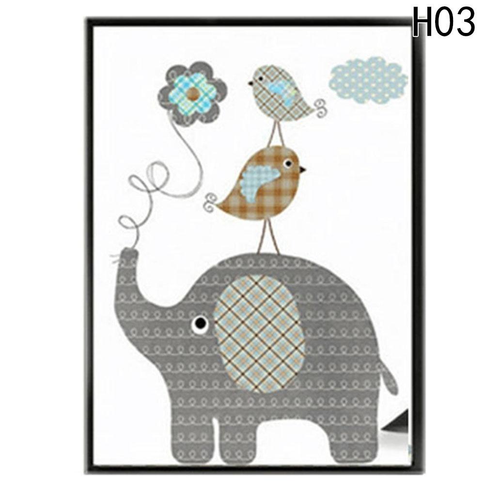 Minimalist Cartoon Animals Oil Painting On Canvas Posters Home Decor Wall Art Painting Wall Pictures for Livingroom Baby Kids Room Decoration