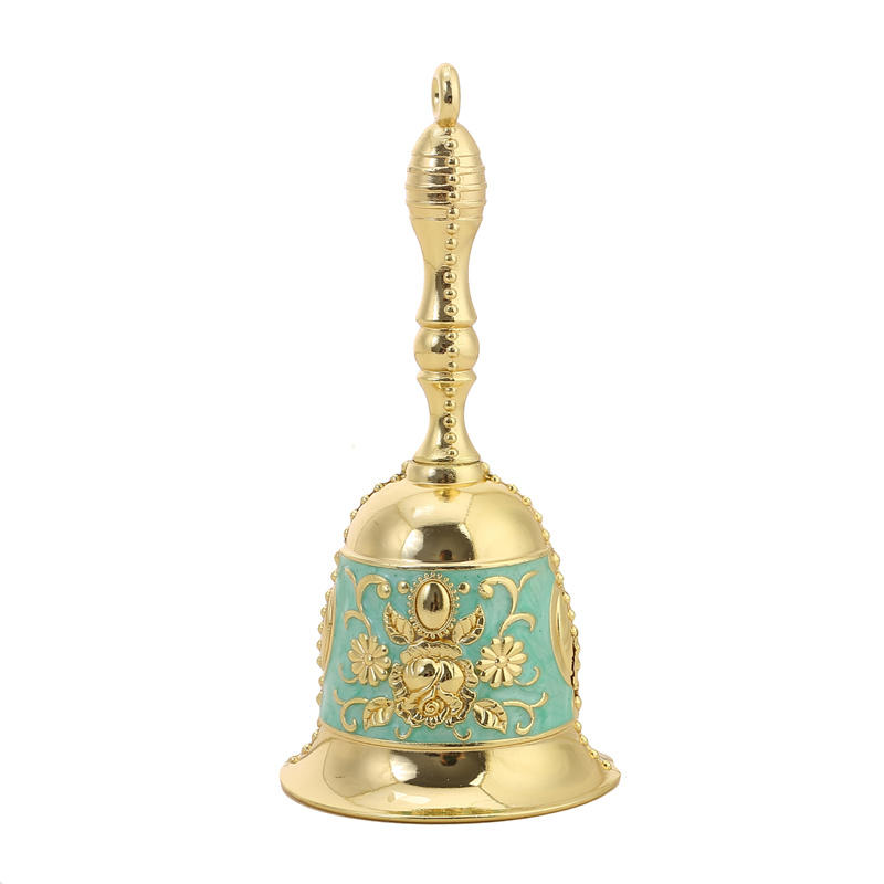 

Vintage Hand-Cranked Bell Serivce Calling Call Ornament Christmas Hand Painted Bell for Wedding Events Decoration One Size