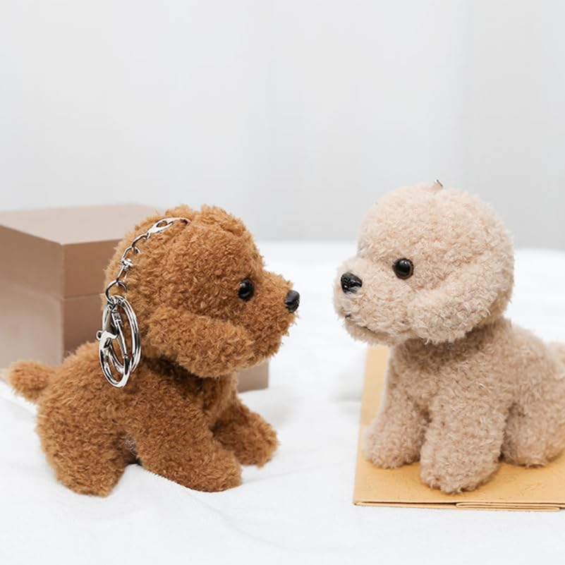 TENDYCOCO Teddy Keychain Plush Cute Fluffy Dog Mascot Pendant Bag Decoration Birthday Gift Toy,