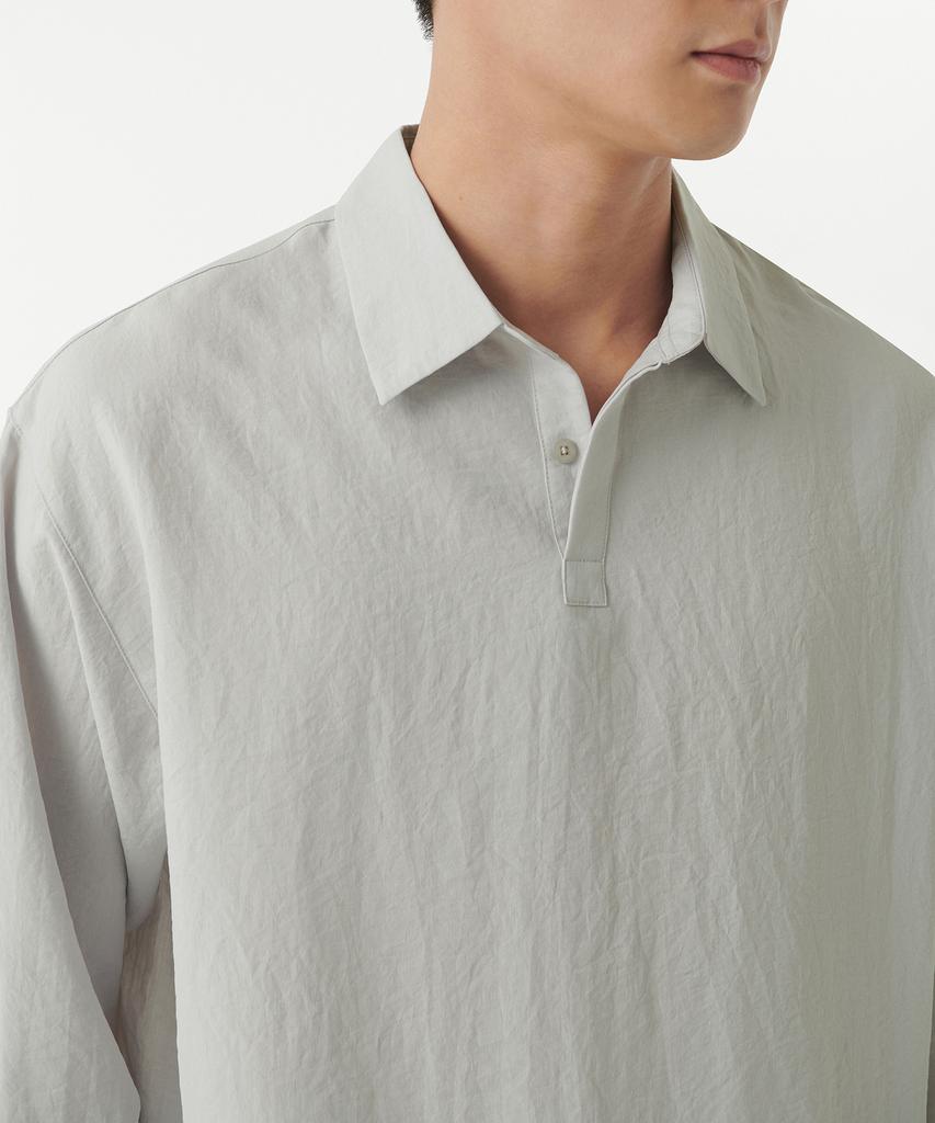 MUSINSA STANDARD Relaxed Linen-Like Tunic Shirt [Light Warm Grey]