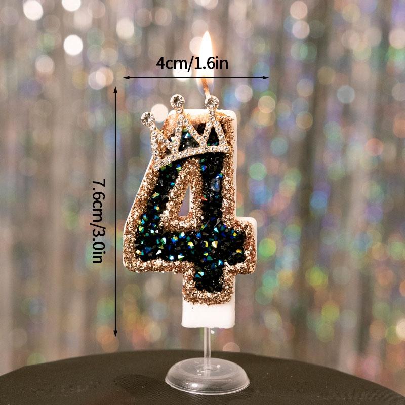 Birthday Number 0-9 Candles Crown Number Candles Happy Birthday Cake Decorated Baby Shower Insert Decor Festival Supplies