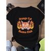 Orange Cat Mama Club Women's Plus Size Sports Short Sleeve T-Shirt