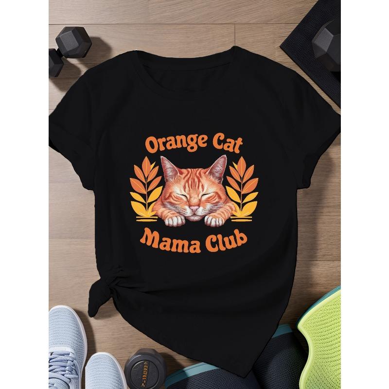 

Orange Cat Mama Club Women s Plus Size Sports Short Sleeve T-Shirt 4XL