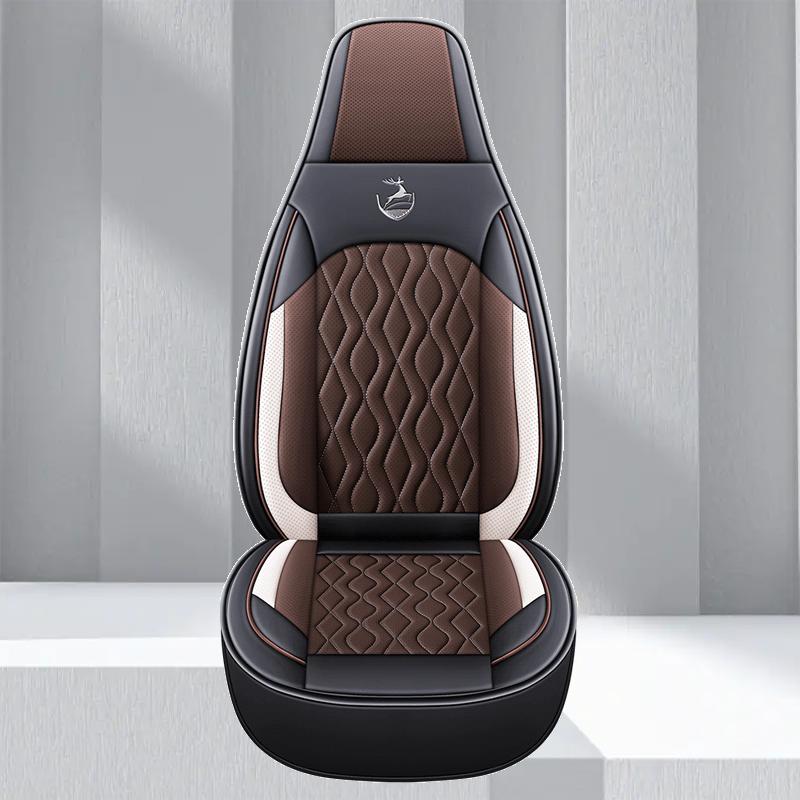 Universal Single  Car Seat Cover - Full-Wrap Design  Perforated PU Leather (Breathable & Durable), All-Season Fit for Most Cars