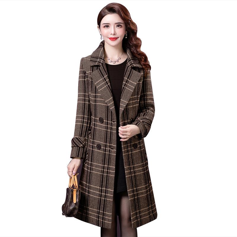 Cappotto scozzese da donna autunno e inverno