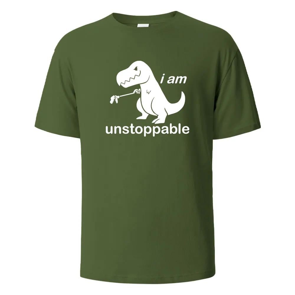 

I Am Unstoppabie Print T-Shirt Casual Short sleeved Streetwear Basic Tops Summer Tees For Men Women 100% Cotton O-neck Oversize 4XL