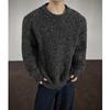 Men's Heavyweight Retro Round Neck Knit Sweater for Autumn/Winter