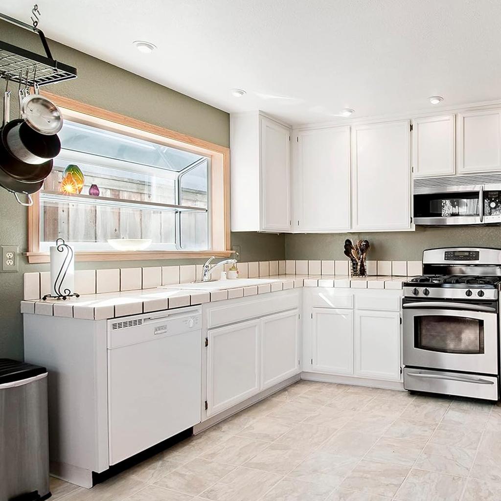 10Pcs Decobasics 1/2" Overlay Matte Black Cabinet Hinges, Self Closing Bath & Kitchen Cabinet Hinges Black Flush Mount w/Door Bu