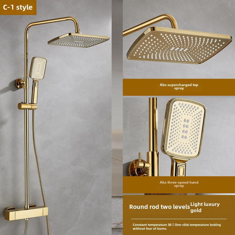 Thermostatic Shower Set with One-Touch Temp Lock & Boost Shower Head